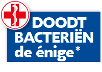 *Blue Wonder Desinfectie Reinigers doden bacteriën, als enige van de oppervlaktereinigers in de Nederlandse supermarkt in januari 2017.