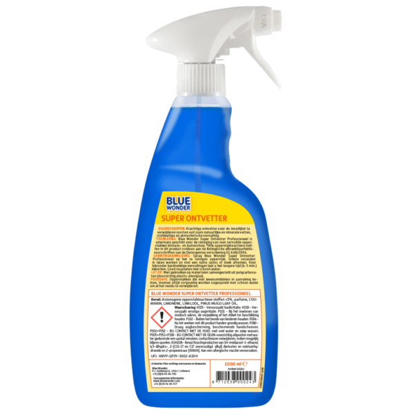 8712038000243 Blue Wonder Super Ontvetter Professioneel 1000ml SPRAY 2024 08 20 back