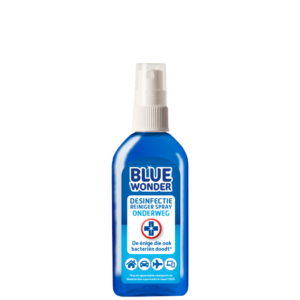 8712038001547 Blue Wonder Desinfectie spray onderweg 100ml front 1 20201026 141128