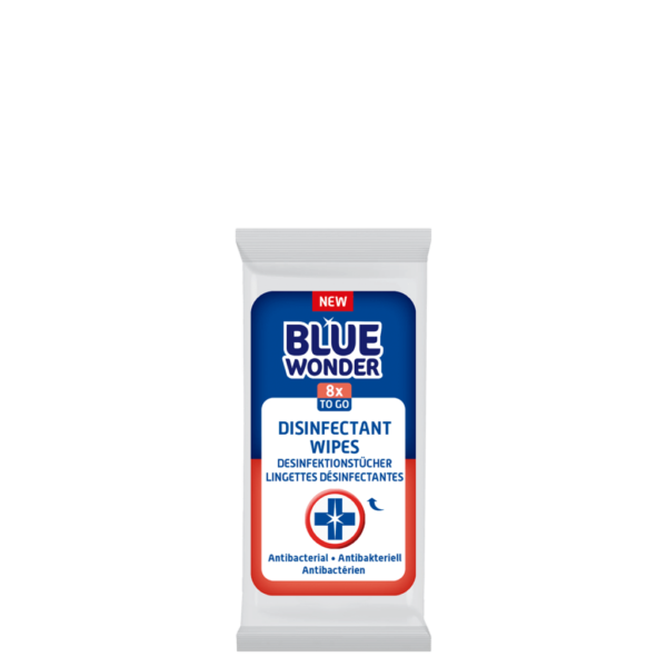 8712038002131 Blue Wonder Disinfectant wipes Desinfektionstucher Lingettes desinfectantes Minipack 1x8 front