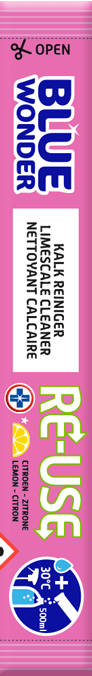 APPLICATION: Strong descaling cleaning agent. Removes scale, soap residues and skin oils from, amongst others, washing basins, taps, showers, baths, tiles and sanitary facilities. Ideal for quick, daily cleaning jobs.

DIRECTIONS FOR USE: Spray Blue Wonder onto a clean cloth. Remove the contamination. Clean the cloth and wipe the surface once more. Job done! Always test for durability first on a small and unobtrusive spot. Do not use on acid-sensitive materials.

Art. no.: 0571
EAN: 8712038000571
Contents: 2 sticks